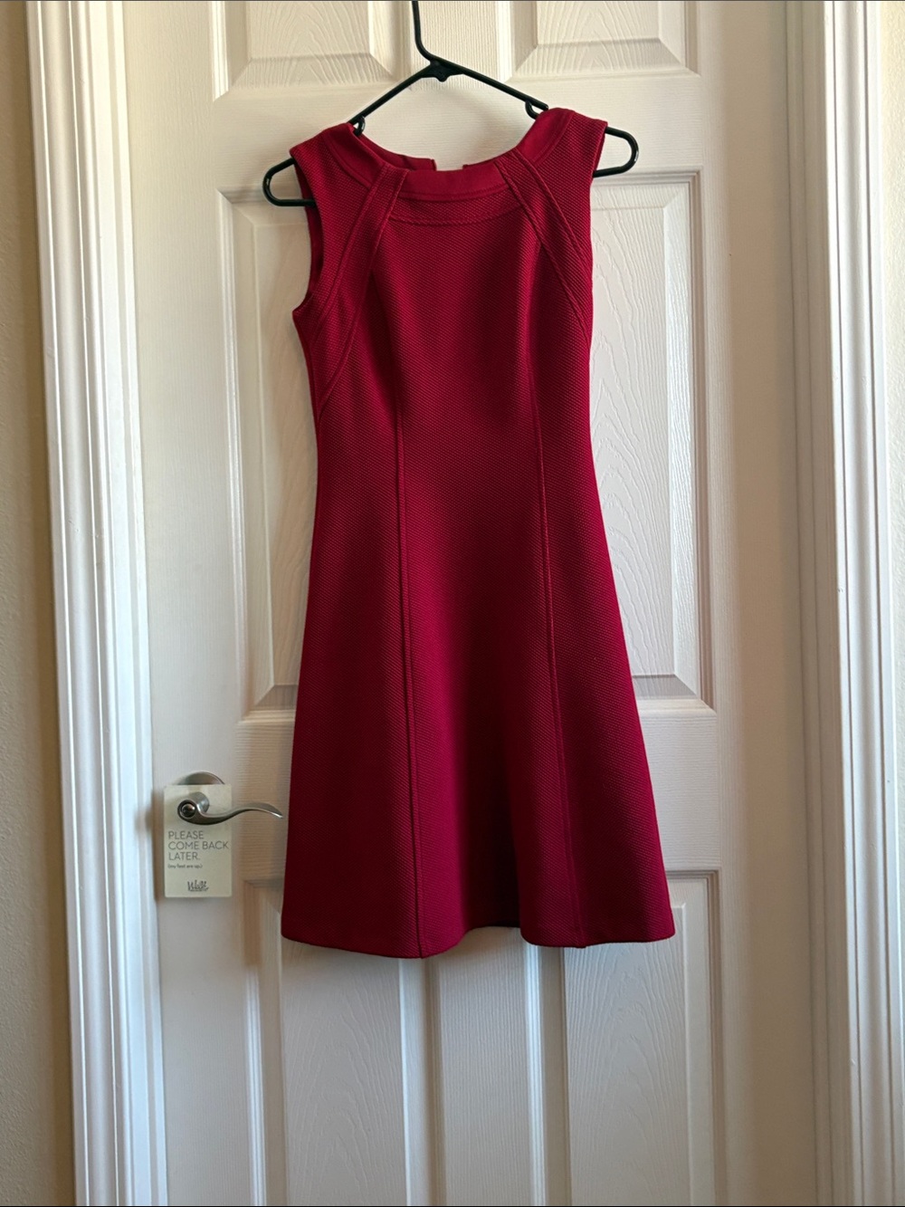 Sleeveless Midi Dress in Deep Red